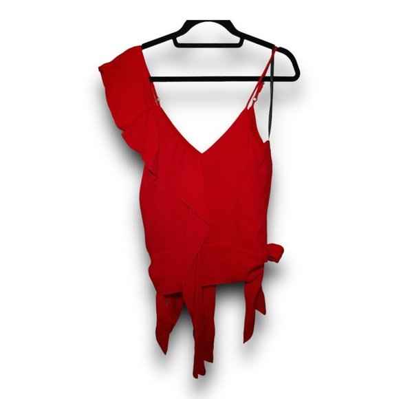 Kylo by Bardot Red Ruffled Crop Top Size 4 - Picture 2 of 9